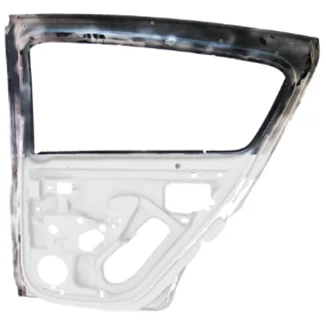 Inner side of a car door prepared for 3D scanning